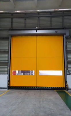 Puertas de accionar rápido de PVC amarillo Puertas de servicio de accionar rápido