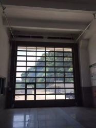 Bajo precio Residencial Automático Negro Aluminio Claros Segmentado Puerta de garaje