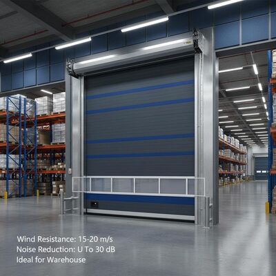 comprar Puerta rápida industrial personalizable que ofrece resistencia al viento de 15 a 20 metros por segundo y reducción de ruido de hasta 30 decibelios Ideal para almacén online manufacture