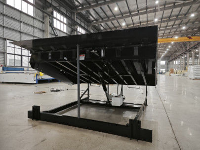 Plataforma de elevación hidráulica de muelle con nivelador hidráulico negro