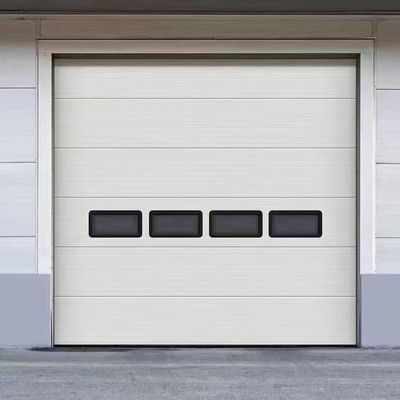 Puertas de garaje seccionales RAL9002 personalizadas con caja de control de interfaz de máquina humana