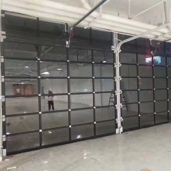 Visión completa personalizada moderna totalmente transparente aislada segmentada de aluminio elevado marco puerta de garaje transparente