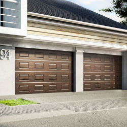 Puerta de garaje eléctrico inteligente personalizada Puerta de garaje de aluminio seccional de villa moderna