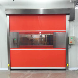 Puerta de cortina de PVC eléctrica automática de gran tamaño para almacén