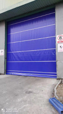 Tejido industrial azul Puertas de rodillo protección de seguridad Puertas de apilamiento rápido